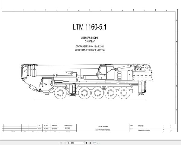 Liebherr Crane LTM 1160 5.1 Z67216 Electric and Hydraulic Diagrams EN 1