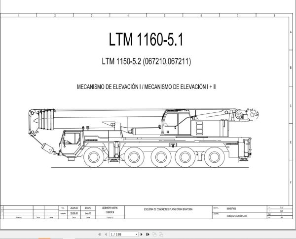 Liebherr Crane LTM 1160 5.1 Z67216 Electric and Hydraulic Diagrams ES 1
