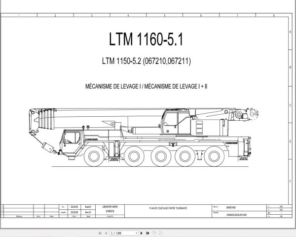 Liebherr Crane LTM 1160 5.1 Z67216 Electric and Hydraulic Diagrams FR 1
