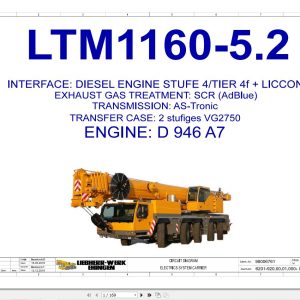 Liebherr Crane LTM 1160 5.2 Z68626 Electric and Hydraulic Diagrams EN 1