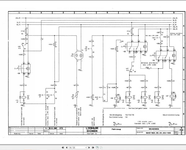 Liebherr Crane LTM 1170 Z16862 Electric and Hydraulic Diagrams DE 2
