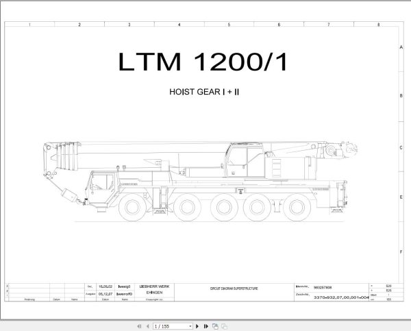 Liebherr Crane LTM 1200 1 Z70130 Electric and Hydraulic Diagrams EN 1