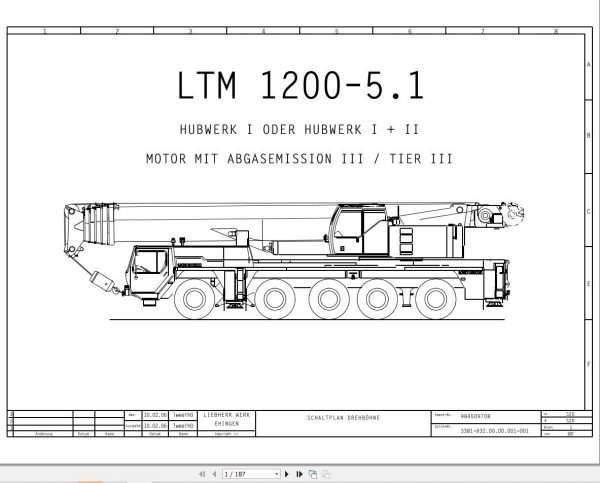 Liebherr Crane LTM 1200 5.1 Z69507 Electric and Hydraulic Diagrams DE 1