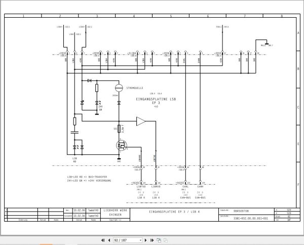 Liebherr Crane LTM 1200 5.1 Z69507 Electric and Hydraulic Diagrams DE 2