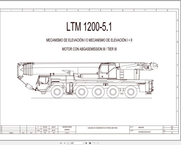 Liebherr Crane LTM 1200 5.1 Z69507 Electric and Hydraulic Diagrams ES 1