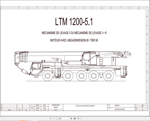 Liebherr Crane LTM 1200 5.1 Z69507 Electric and Hydraulic Diagrams FR 1