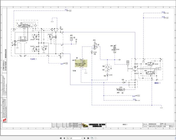 Liebherr Crane LTM 1200 5.1 Z93457 Electric and Hydraulic Diagrams DE 3