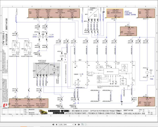 Liebherr Crane LTM 1200 5.1 Z93457 Electric and Hydraulic Diagrams FR 2