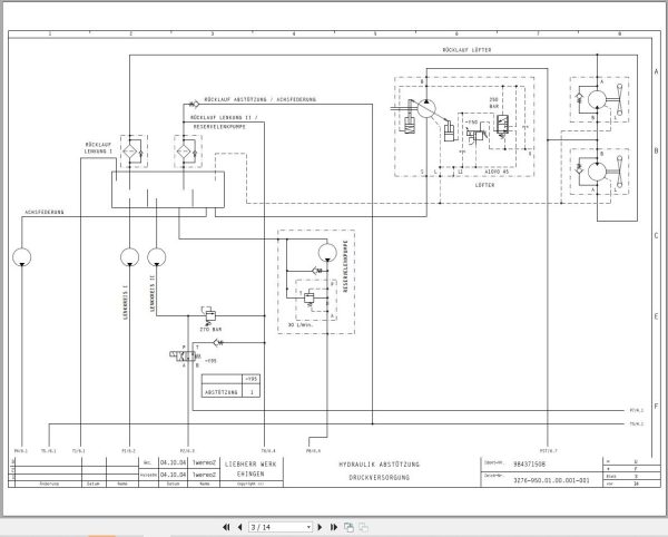 Liebherr Crane LTM 1220 5.1 Z70223 Electric and Hydraulic Diagrams DE 3