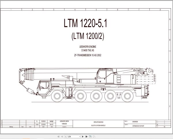 Liebherr Crane LTM 1220 5.1 Z70223 Electric and Hydraulic Diagrams EN 1