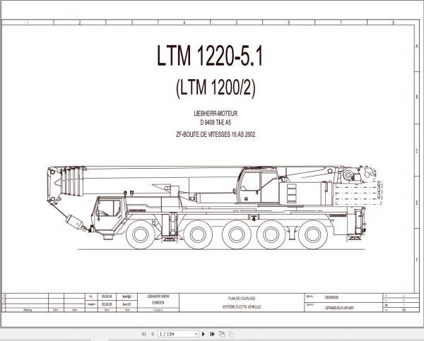 Liebherr Crane LTM 1220 5.1 Z70223 Electric and Hydraulic Diagrams FR 1