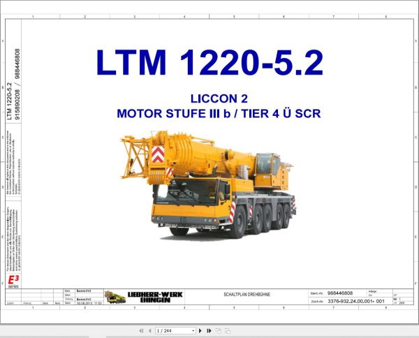 Liebherr Crane LTM 1220 5.2 Z94807 Electric and Hydraulic Diagrams DE 1