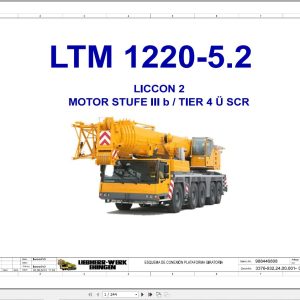 Liebherr Crane LTM 1220 5.2 Z94807 Electric and Hydraulic Diagrams ES 1