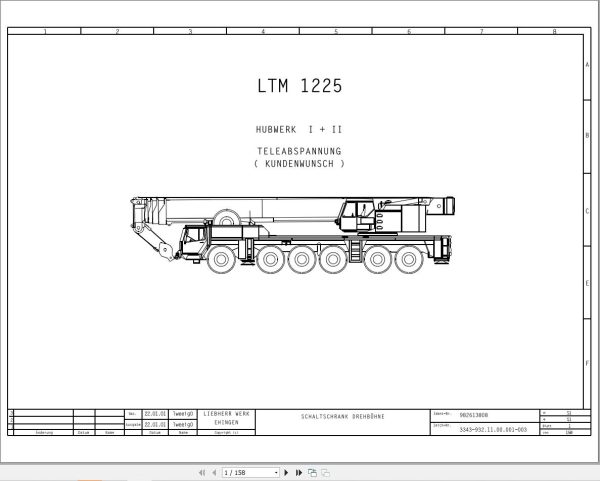 Liebherr Crane LTM 1225 Z70006 Electric and Hydraulic Diagrams DE 1