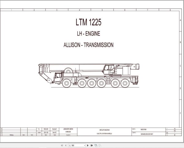 Liebherr Crane LTM 1225 Z70006 Electric and Hydraulic Diagrams EN 1