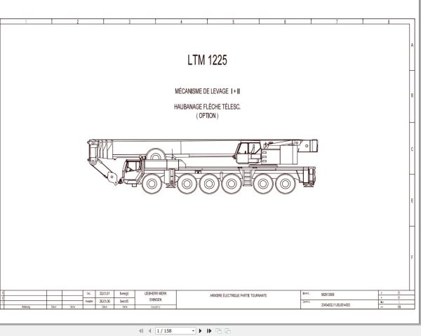 Liebherr Crane LTM 1225 Z70006 Electric and Hydraulic Diagrams FR 1