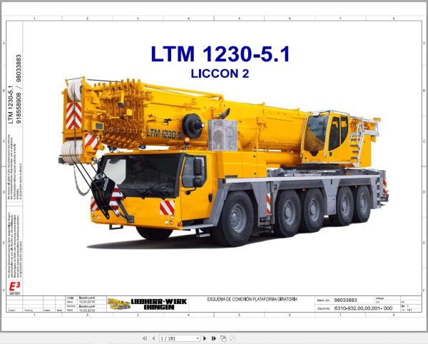 Liebherr Crane LTM 1230 5.1 Z94051 Electric and Hydraulic Diagrams ES 1
