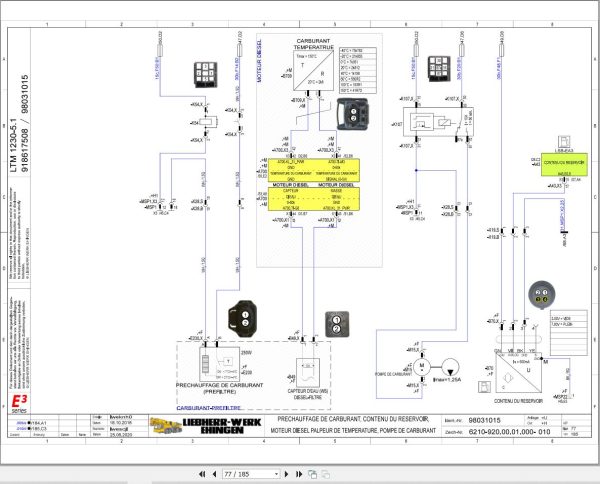 Liebherr Crane LTM 1230 5.1 Z94051 Electric and Hydraulic Diagrams FR 2