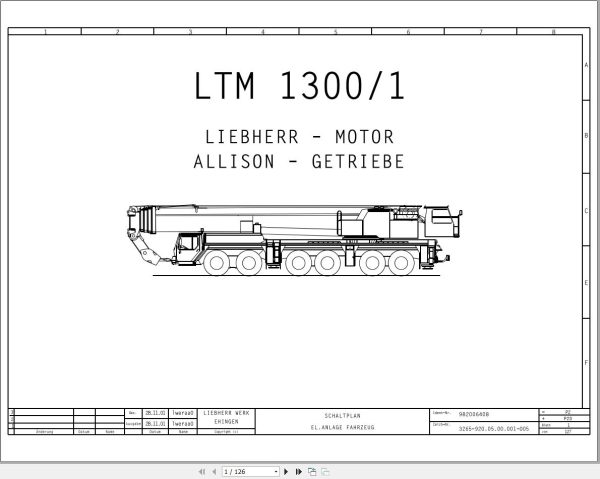 Liebherr Crane LTM 1250 1 Z70500 Electric and Hydraulic Diagrams DE 1