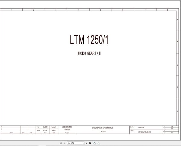 Liebherr Crane LTM 1250 1 Z70500 Electric and Hydraulic Diagrams EN 1