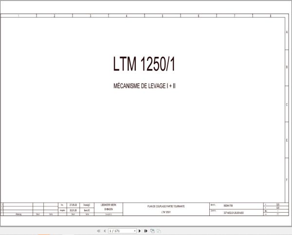 Liebherr Crane LTM 1250 1 Z70500 Electric and Hydraulic Diagrams FR 1