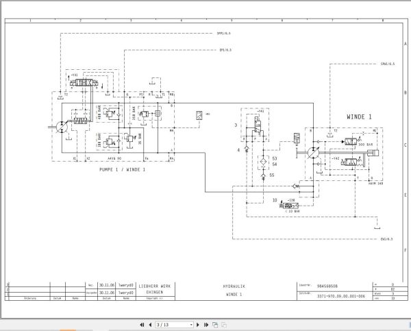 Liebherr Crane LTM 1250 6.1 Z70720 Electric and Hydraulic Diagrams DE 3
