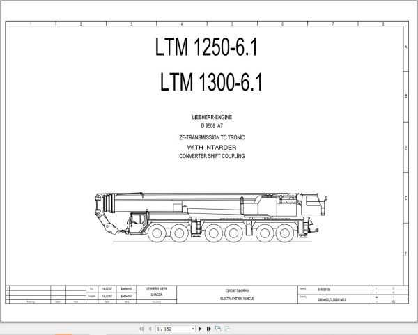 Liebherr Crane LTM 1250 6.1 Z70720 Electric and Hydraulic Diagrams EN 1