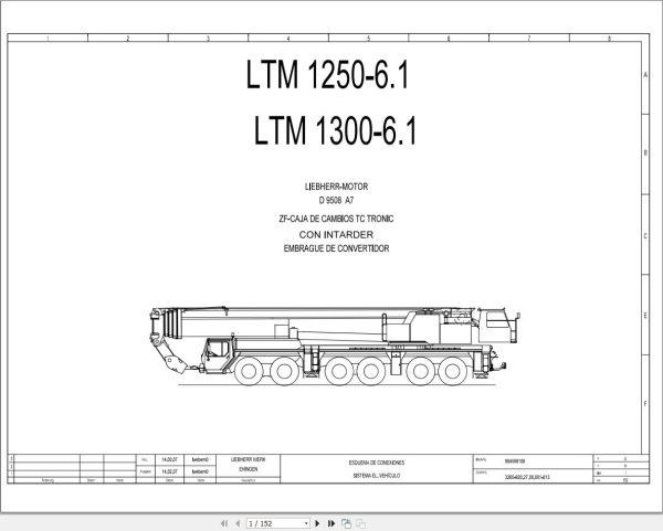 Liebherr Crane LTM 1250 6.1 Z70720 Electric and Hydraulic Diagrams ES 1