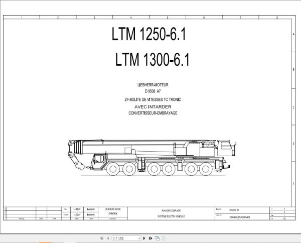 Liebherr Crane LTM 1250 6.1 Z70720 Electric and Hydraulic Diagrams FR 1