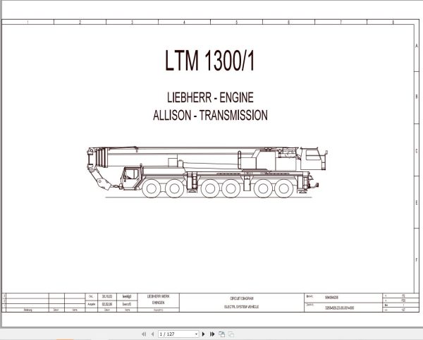 Liebherr Crane LTM 1300 1 Z71142 Electric and Hydraulic Diagrams EN 1