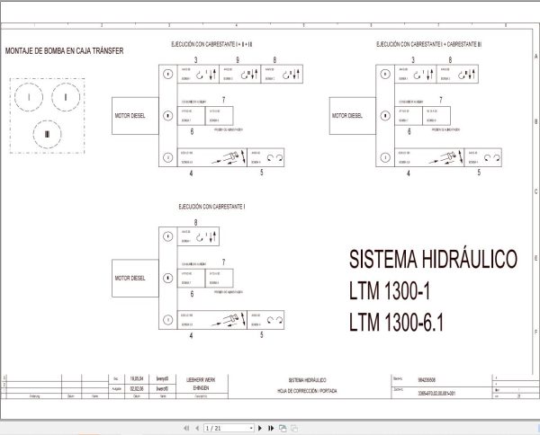 Liebherr Crane LTM 1300 1 Z71142 Electric and Hydraulic Diagrams ES 3