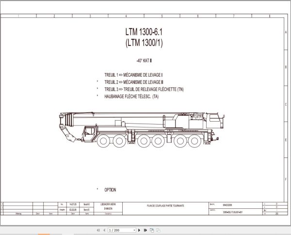 Liebherr Crane LTM 1300 1 Z71142 Electric and Hydraulic Diagrams FR 1