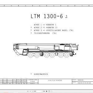 Liebherr Crane LTM 1300 6.1 Z71181 Electric and Hydraulic Diagrams DE 1