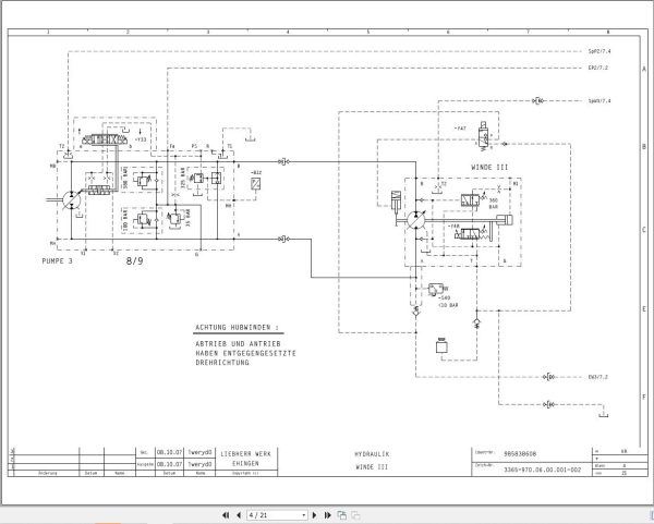 Liebherr Crane LTM 1300 6.1 Z71181 Electric and Hydraulic Diagrams DE 3