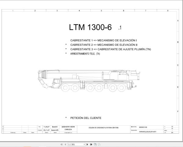 Liebherr Crane LTM 1300 6.1 Z71181 Electric and Hydraulic Diagrams ES 1