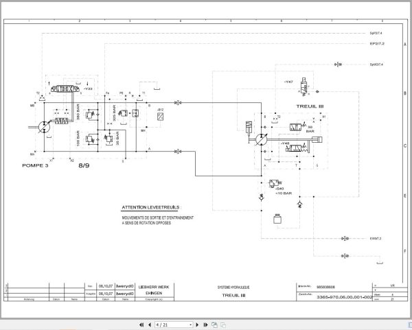 Liebherr Crane LTM 1300 6.1 Z71181 Electric and Hydraulic Diagrams FR 3