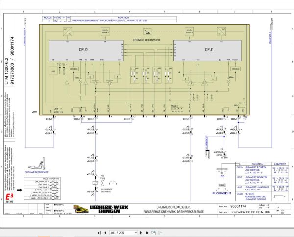 Liebherr Crane LTM 1300 6.2 Z71516 Electric and Hydraulic Diagrams DE 2