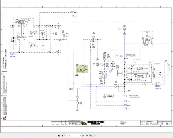 Liebherr Crane LTM 1300 6.2 Z71516 Electric and Hydraulic Diagrams DE 3