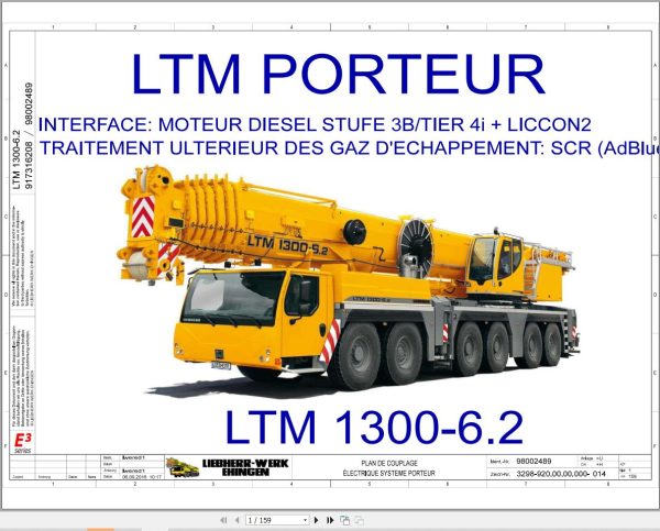 Liebherr Crane LTM 1300 6.2 Z71516 Electric and Hydraulic Diagrams FR 1