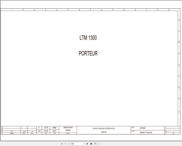 Liebherr Crane LTM 1300 Z16788 Electric Diagrams FR 1
