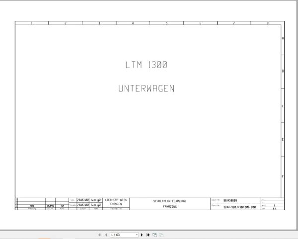 Liebherr Crane LTM 1300 Z16788 Electric and Hydraulic Diagrams DE 1