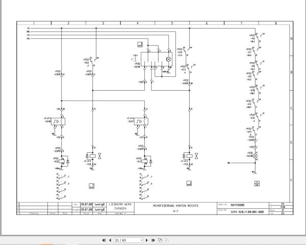 Liebherr Crane LTM 1300 Z16788 Electric and Hydraulic Diagrams DE 2