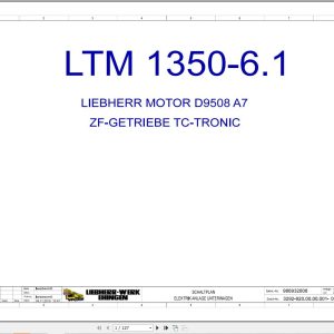 Liebherr Crane LTM 1350 6.1 Z71235 Electric and Hydraulic Diagrams DE 1