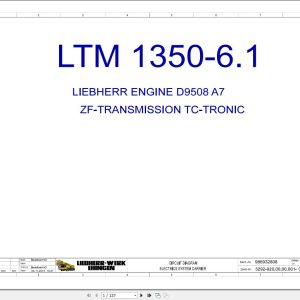 Liebherr Crane LTM 1350 6.1 Z71235 Electric and Hydraulic Diagrams EN 1