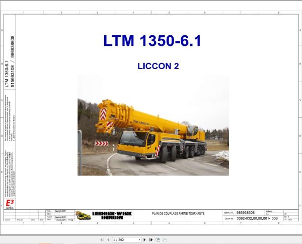 Liebherr Crane LTM 1350 6.1 Z71235 Electric and Hydraulic Diagrams FR 1