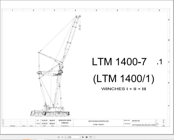 Liebherr Crane LTM 1400 1 Z72005 Electric and Hydraulic Diagrams EN 1