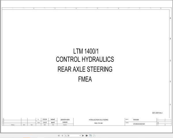 Liebherr Crane LTM 1400 1 Z72005 Electric and Hydraulic Diagrams EN 3