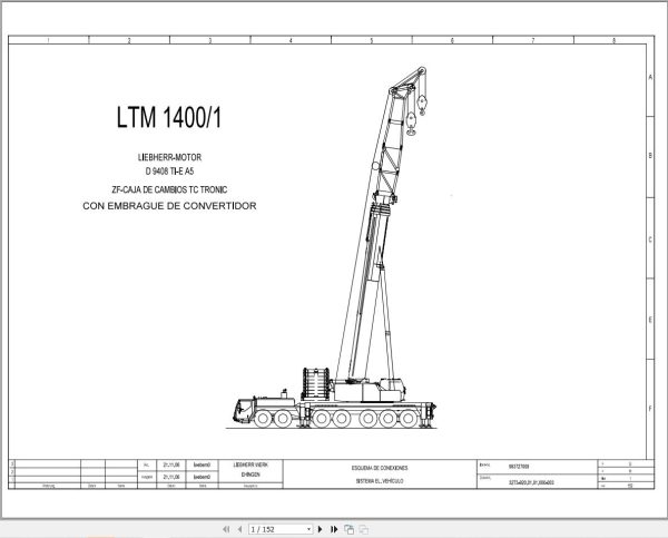 Liebherr Crane LTM 1400 1 Z72005 Electric and Hydraulic Diagrams ES 1