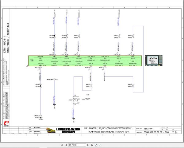 Liebherr Crane LTM 1450 8.1 Z72539 Electric and Hydraulic Diagrams DE 2