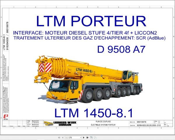 Liebherr Crane LTM 1450 8.1 Z72539 Electric and Hydraulic Diagrams FR 1